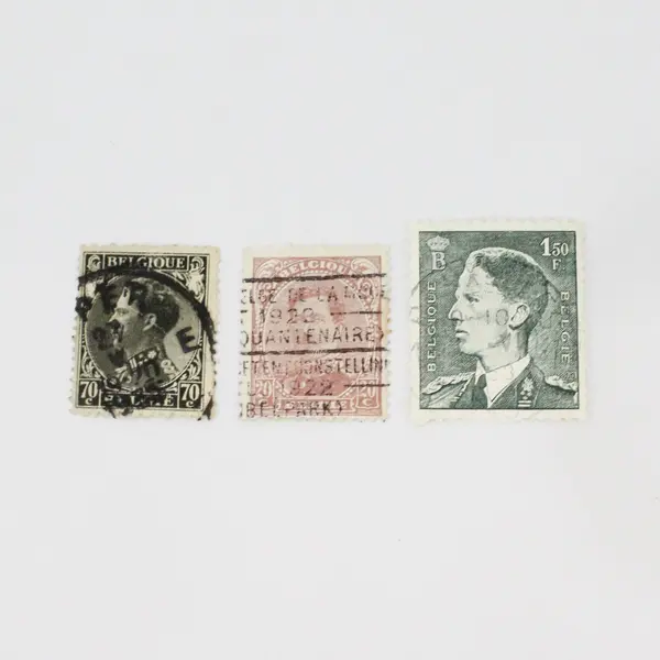 Lot Of 9 Belgium 1920s-1950s King Stamps Used