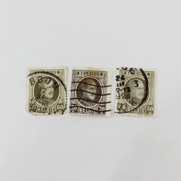 Lot Of 9 Belgium 1890s-1920s King Stamps Used