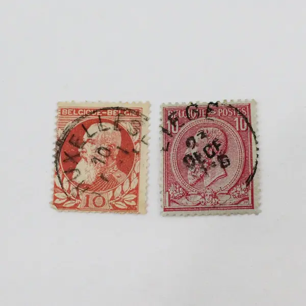 Lot Of 9 Belgium 1890s-1920s King Stamps Used