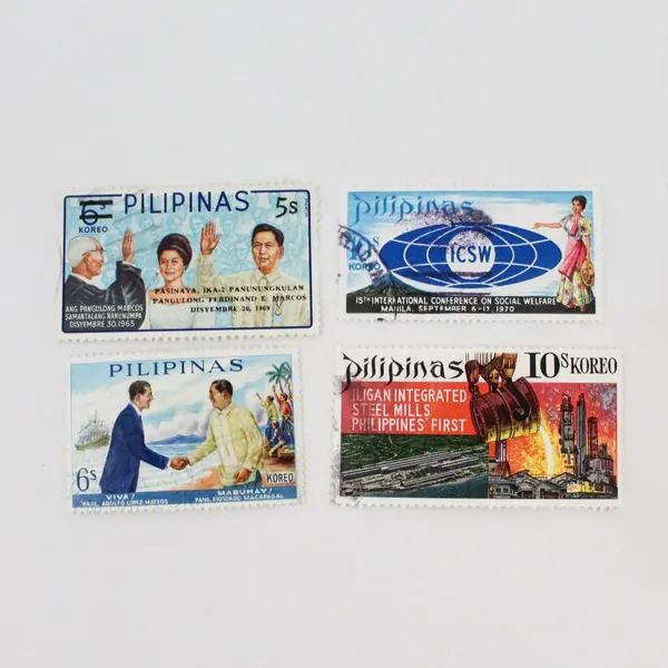 Lot of 10 Philippines Commemorative Stamps Used 1963–1970
