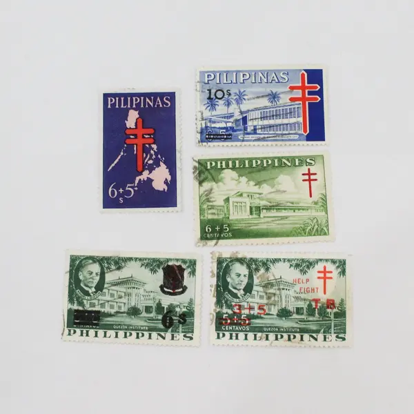 Lot Of 5 Philippines 1960s Anti Tuberculosis Stamps