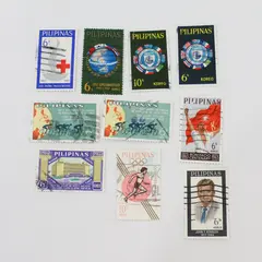 Lot Of 10 Philippines 1963-1966 Commemorative Stamps Used