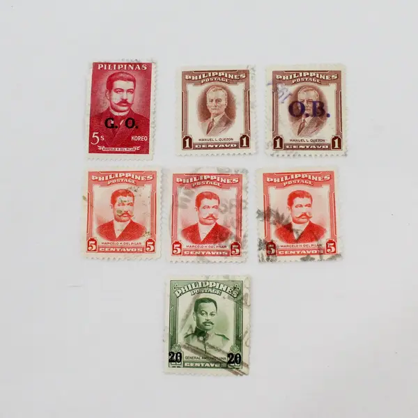  Lot of 7 Philippines 1950s-60s Marcelo del Pilar Manuel Quezon Antonio Luna