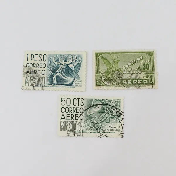 Lot of 9 Mexico Airmail Stamps Used 1928-1950s