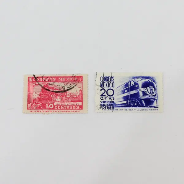 Lot Of 2 Mexico 1940s-1950s Parcel Post Stamps Used