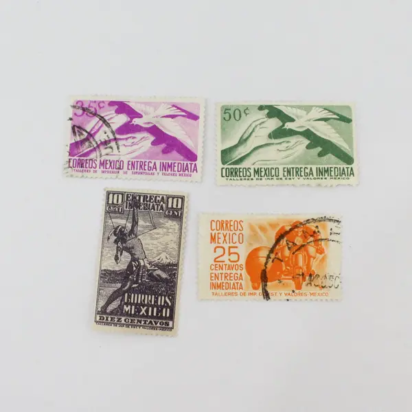 Lot Of 4 Mexico 1930s-1950s Special Delivery Stamps Used