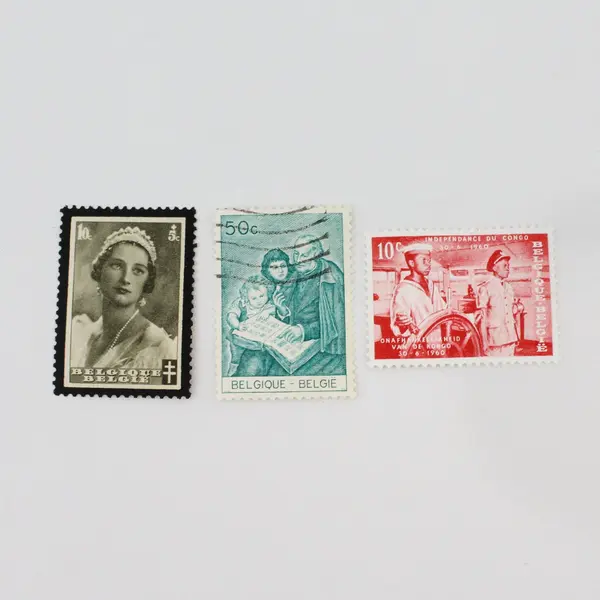 Lot Of 9 Belgium 1890s-1960s Stamps Used