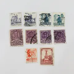 Lot Of 10 Mexico 1920s-1950s Stamps Used