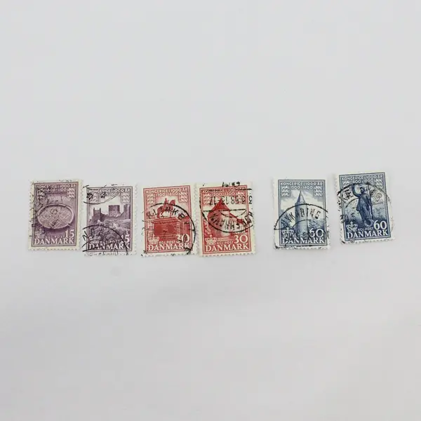 Set Of 10 Denmark 1953-56 1000th Anniversary Stamps Used SC #342-51