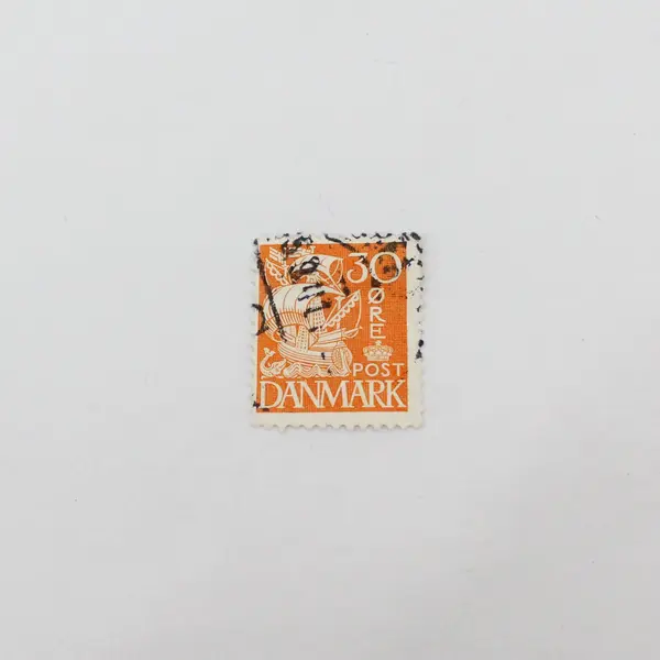 Lot Of 10 Denmark 1930s Caravel Stamps Used