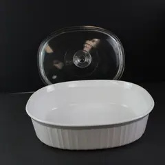 Corning Ware French White Baking Dish 2.8 Liter Casserole Dish With Lid F-2-B