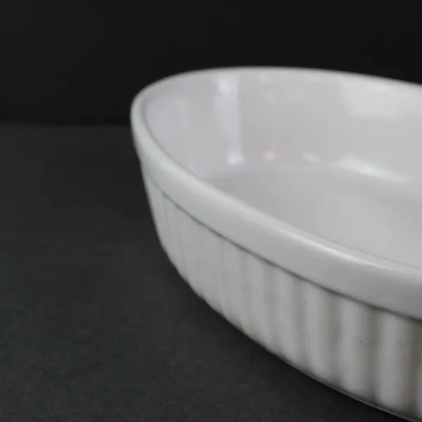Lot of 3 Vintage Cerutil Stoneware White Oval Baking Dishes P59-225 P57-115