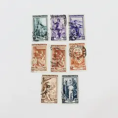 Lot Of 8 Italy 1950s Italy At Work 15/20/25/40/50/65/100L Stamps Used