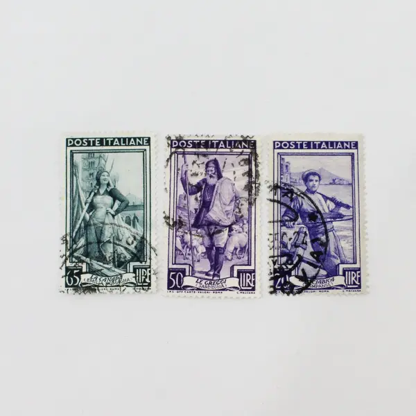 Lot Of 8 Italy 1950s Italy At Work 15/20/25/40/50/65/100L Stamps Used