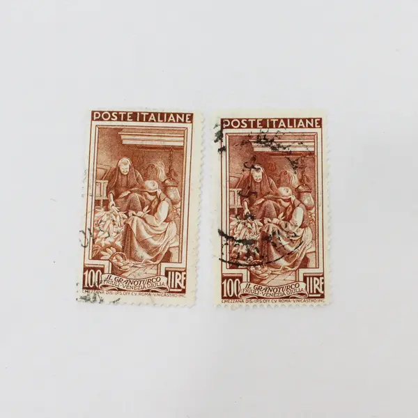 Lot Of 8 Italy 1950s Italy At Work 15/20/25/40/50/65/100L Stamps Used
