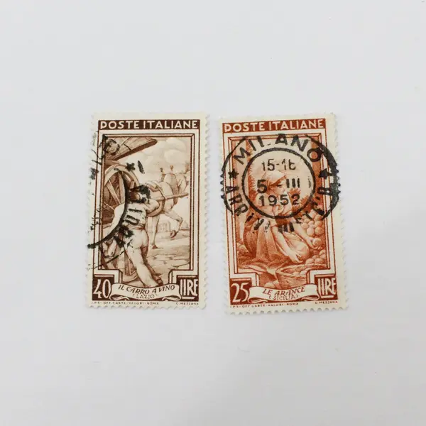 Lot Of 8 Italy 1950s Italy At Work 15/20/25/40/50/65/100L Stamps Used