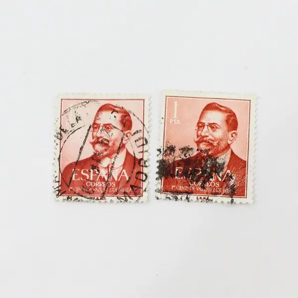 Lot Of 10 Spain 1950s Literary Figures Stamps Used