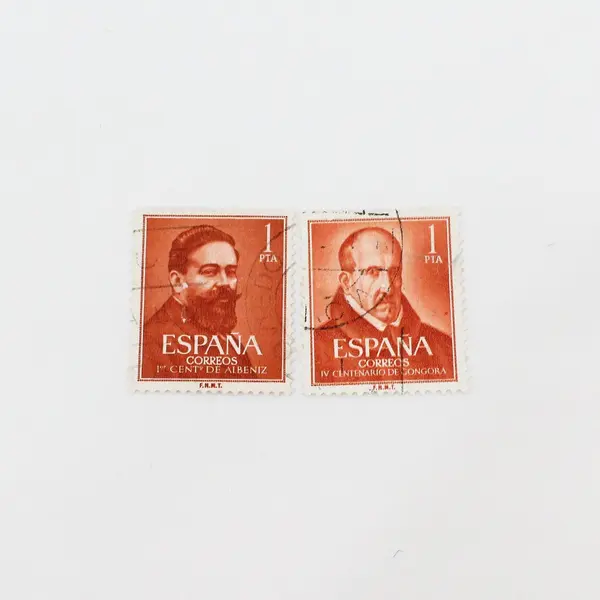 Lot Of 10 Spain 1950s Literary Figures Stamps Used