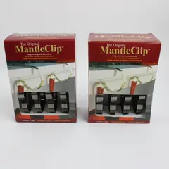Lot of 2 Haute Decor MantleClip Christmas Stocking Hanger 4-Pack Soft Grip Metal