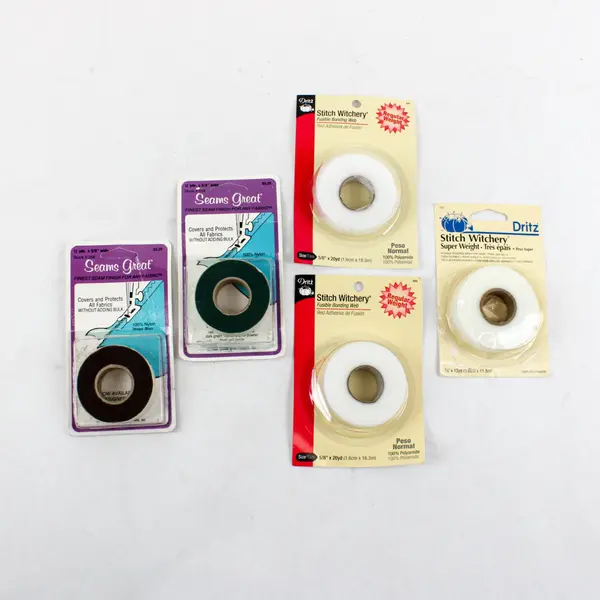 Lot of 5 Seams Great & Dritz Stitch Witchery Nylon and Fusible Web Rolls
