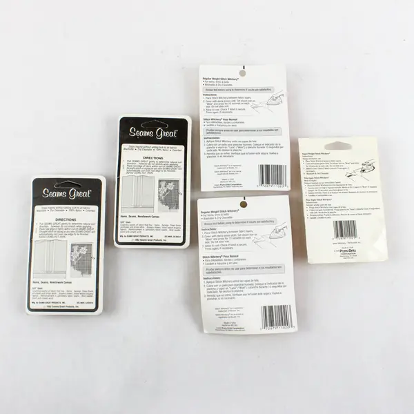 Lot of 5 Seams Great & Dritz Stitch Witchery Nylon and Fusible Web Rolls