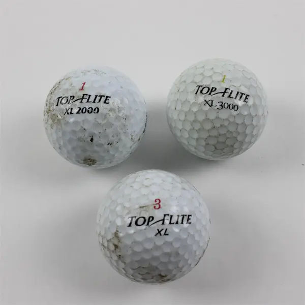 Lot of 3 Top Flite XL White Golf Balls
