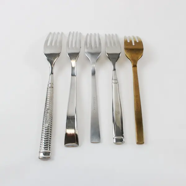 Lot of 5 Miscellaneous Fortessa Forks Used Flatware
