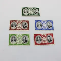 Set Of 5 Monaco 1956 Wedding Stamps Prince Rainier Grace Kelly SC #366-70 MNH