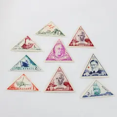 Lot Of 9 Monaco 1950s Triangle Stamps Mint Hinged