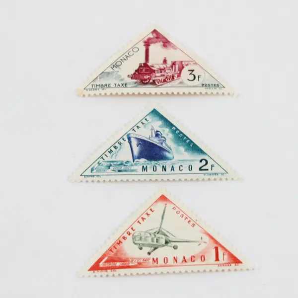 Lot Of 9 Monaco 1950s Triangle Stamps Mint Hinged