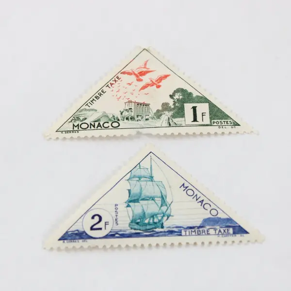 Lot Of 9 Monaco 1950s Triangle Stamps Mint Hinged