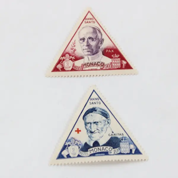 Lot Of 9 Monaco 1950s Triangle Stamps Mint Hinged