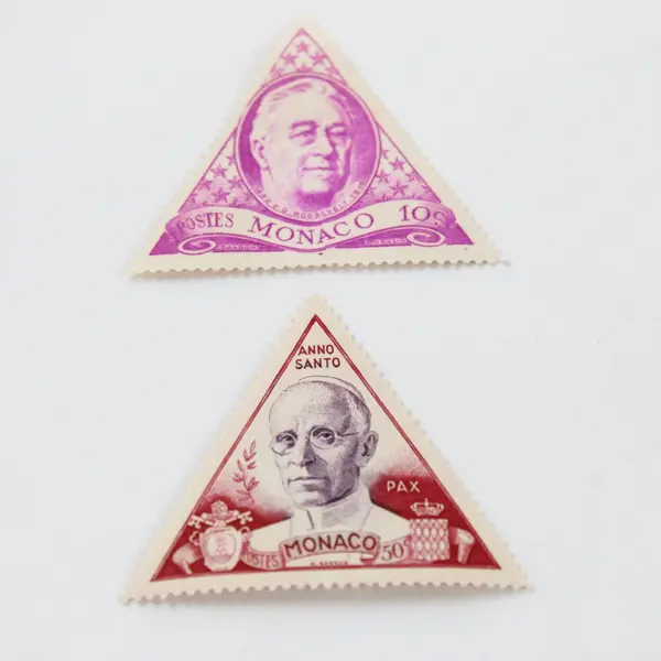 Lot Of 9 Monaco 1950s Triangle Stamps Mint Hinged