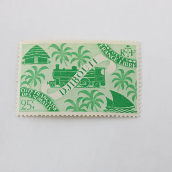 Lot Of 4 Free French Somali Coast 1943 Locomotive Stamps SC #224-27 Mint Hinged