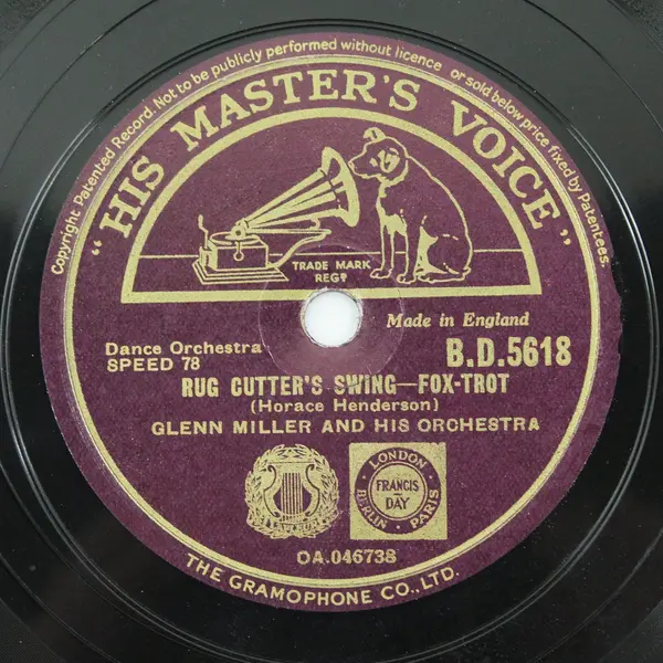 Glenn Miller & His Orchestra Rug Cutter's/Pennsylvania Six-Five Thousand 10" 
