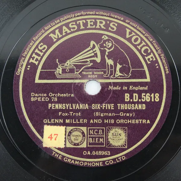 Glenn Miller & His Orchestra Rug Cutter's/Pennsylvania Six-Five Thousand 10" 