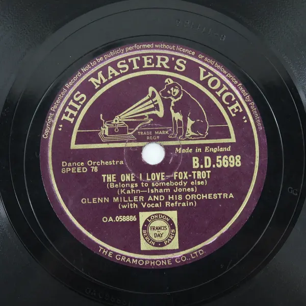 Glenn Miller Orchestra HMV BD.5698 78 RPM Perfidia / The One I Love