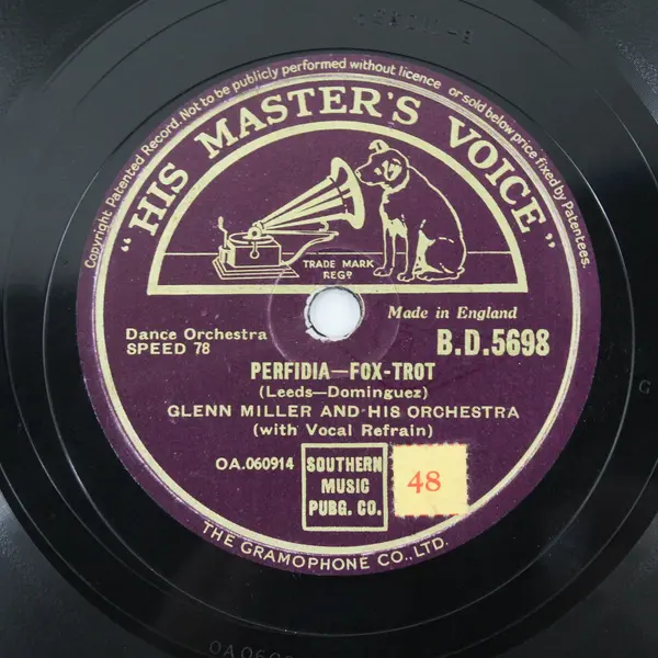 Glenn Miller Orchestra HMV BD.5698 78 RPM Perfidia / The One I Love