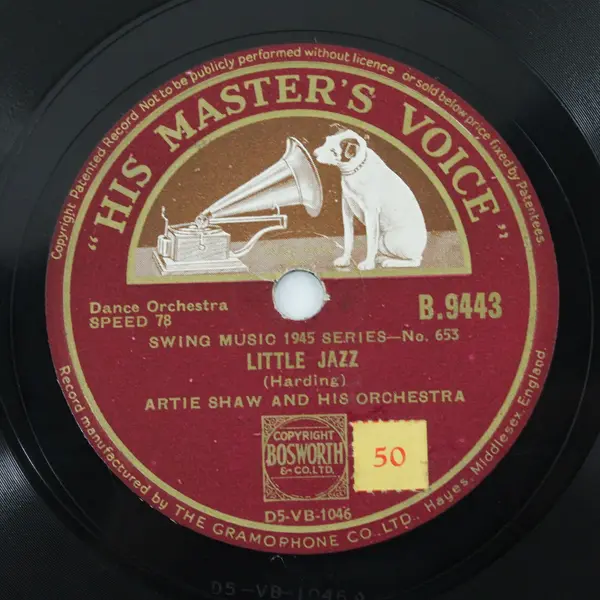 Artie Shaw Little Jazz/The Sad Sack HMV 10" Shellac 78 RPM B.9443