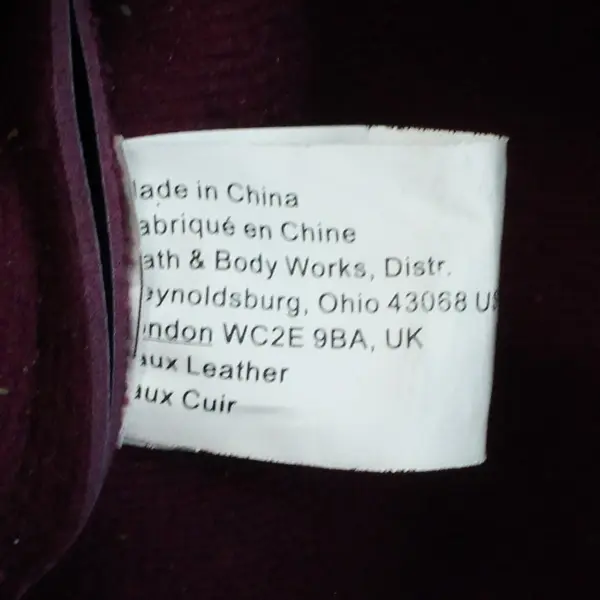 Bath & Body Works Blue Violet VIP L Tote Bag Faux Leather Finish Magenta Lining