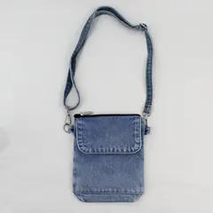 Handmade Upcycled Light Wash Denim Pocket Crossbody Satchel Bag