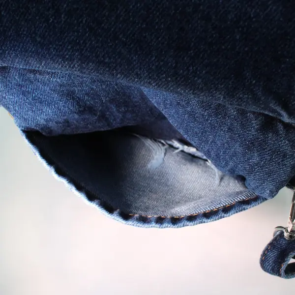 Denim Upcycled Crossbody Satchel Bag Dark Wash Jean Pocket Purse Handmade Unique