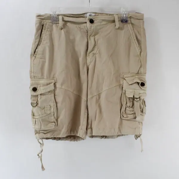 Four Steeds Womens Cargo Shorts Size 10 Beige Hiking Outdoor Multiple Pockets 