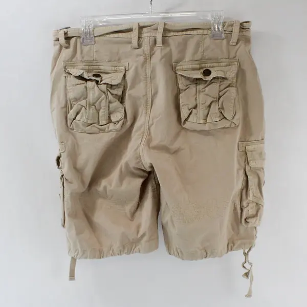 Four Steeds Womens Cargo Shorts Size 10 Beige Hiking Outdoor Multiple Pockets 