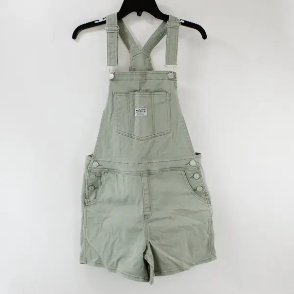 Wallflower Juniors Sage Green Denim Shortalls Medium WNN12607L