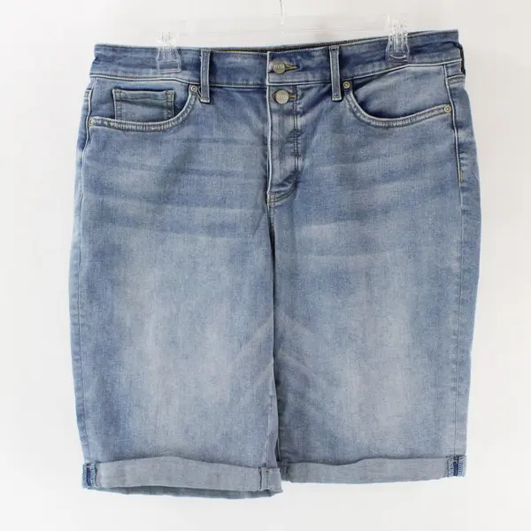 NYDJ Briella Women's Size 12 Medium Blue Denim Cuffed Jean Shorts
