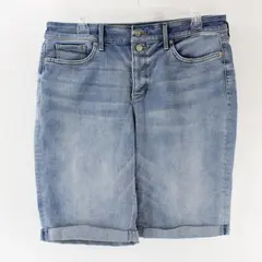 NYDJ Briella Women's Size 12 Medium Blue Denim Cuffed Jean Shorts