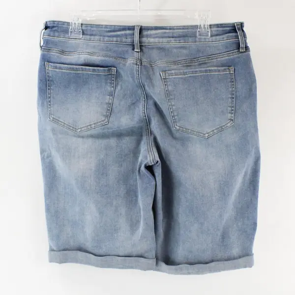 NYDJ Briella Women's Size 12 Medium Blue Denim Cuffed Jean Shorts
