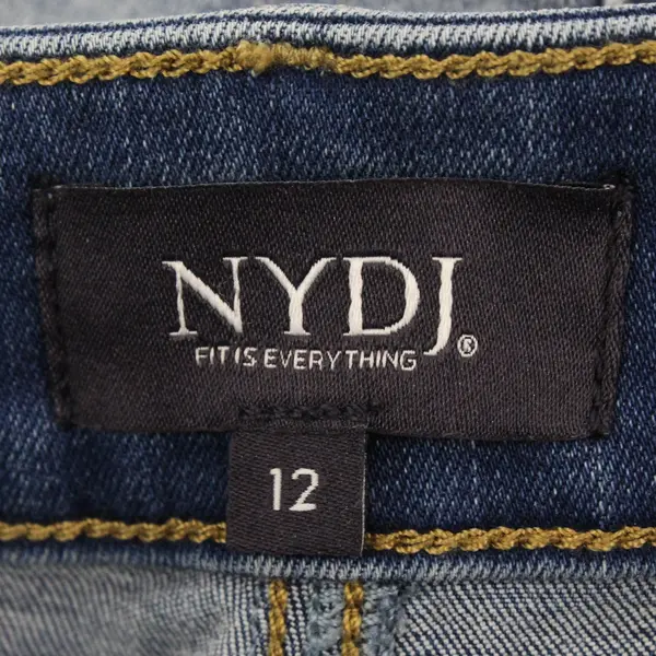 NYDJ Briella Women's Size 12 Medium Blue Denim Cuffed Jean Shorts