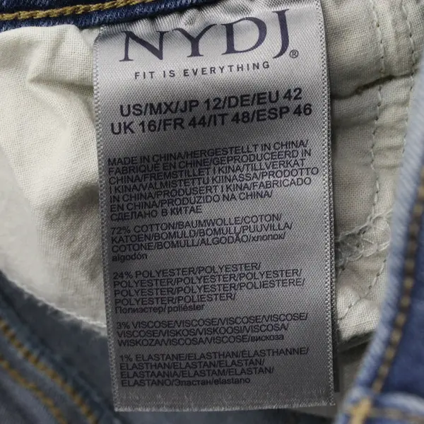 NYDJ Briella Women's Size 12 Medium Blue Denim Cuffed Jean Shorts